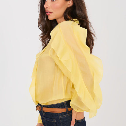 Collarless Women's Long Sleeve Shirt for Formal and Everyday Wear - Très Elite