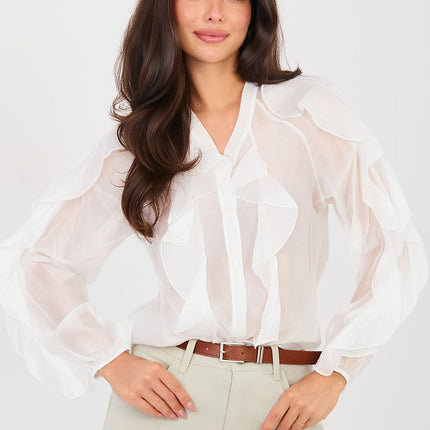 Collarless Women's Long Sleeve Shirt for Formal and Everyday Wear - Très Elite