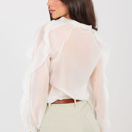 Collarless Women's Long Sleeve Shirt for Formal and Everyday Wear - Très Elite