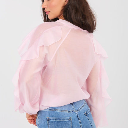 Collarless Women's Long Sleeve Shirt for Formal and Everyday Wear - Très Elite