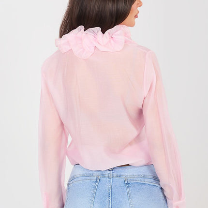 Women's Translucent Long Sleeve Shirt Tencel Polyester Blend - Très Elite