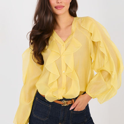 Collarless Women's Long Sleeve Shirt for Formal and Everyday Wear - Très Elite