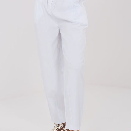 Women Carrot Cut Trousers High Waist Seven Eighths Length Cotton Elastane - Très Elite