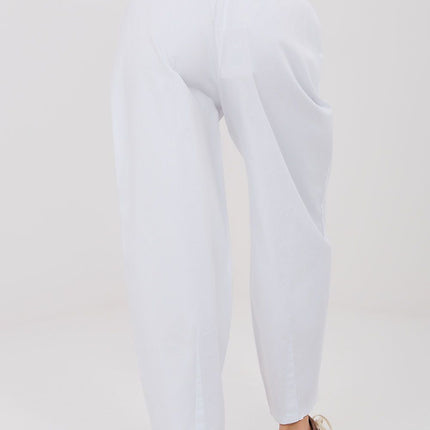 Women Carrot Cut Trousers High Waist Seven Eighths Length Cotton Elastane - Très Elite