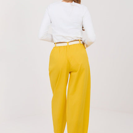 Women Carrot Cut Trousers High Waist Seven Eighths Length Cotton Elastane - Très Elite