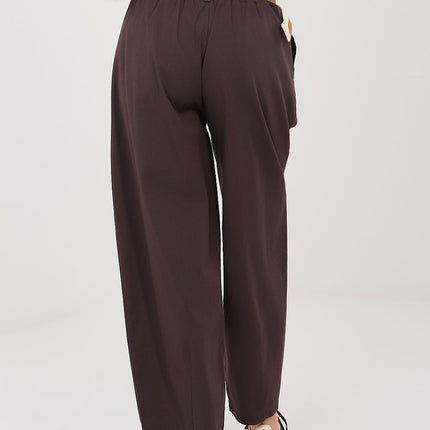 Women Carrot Cut Trousers High Waist Seven Eighths Length Cotton Elastane - Très Elite