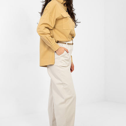 Women Carrot Cut Trousers High Waist Seven Eighths Length Cotton Elastane - Très Elite