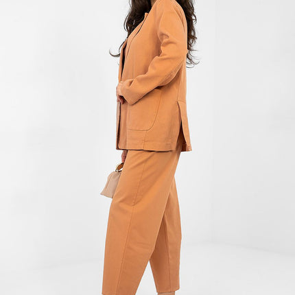 Women Carrot Cut Trousers High Waist Seven Eighths Length Cotton Elastane - Très Elite