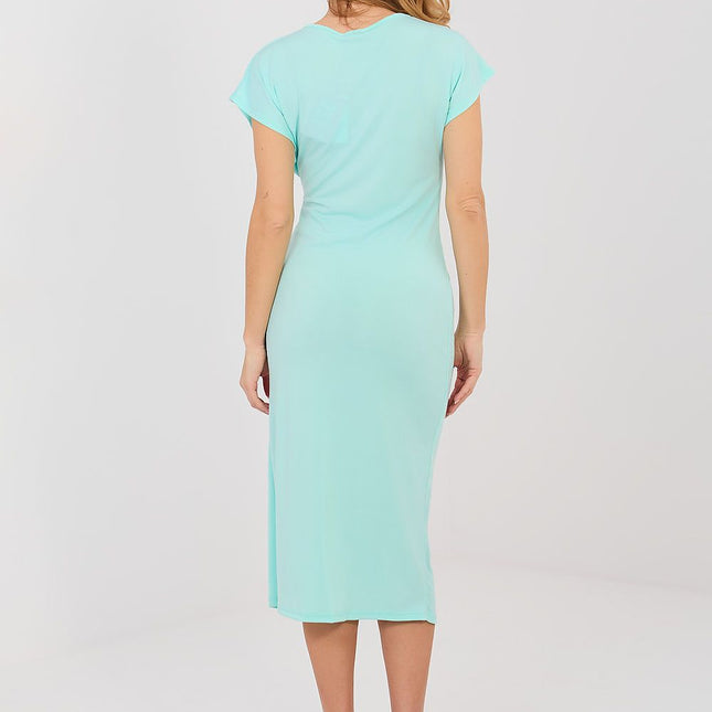 Elegant Polyester Viscose Blend Pencil Cocktail Dress With Draped Front - Très Elite