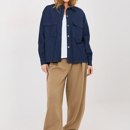 Womens Denim Shirt Long Sleeve Loose Fit for Everyday Wear - Très Elite