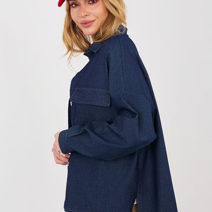 Womens Denim Shirt Long Sleeve Loose Fit for Everyday Wear - Très Elite