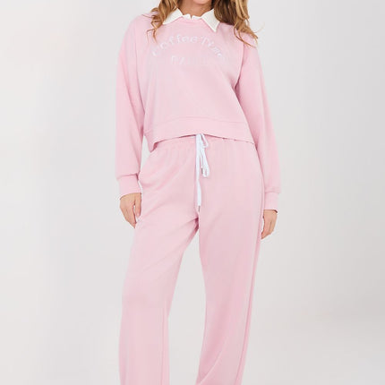 Hoodie And Trousers Tracksuit Set With Embroidered Front Logos For Casual Wear - Très Elite