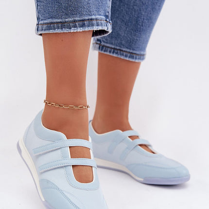 Women's Sporty Eco Leather Ballet Flats With Instep Straps Lightweight - Très Elite
