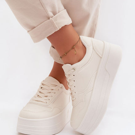 Womens Eco Leather Platform Sneakers With Foam Insole Comfort - Très Elite