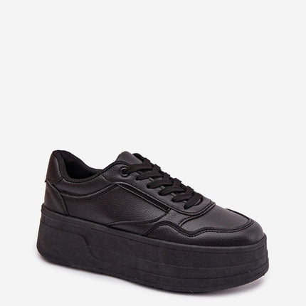Womens Eco Leather Platform Sneakers With Foam Insole Comfort - Très Elite