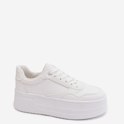 Womens Eco Leather Platform Sneakers With Foam Insole Comfort - Très Elite