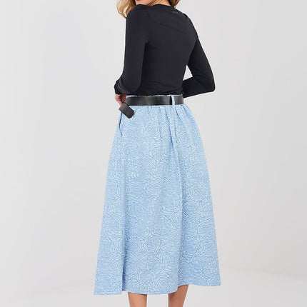 Decora Flared Midi Skirt For Women With Elastic Waistband Elegant Comfort - Très Elite