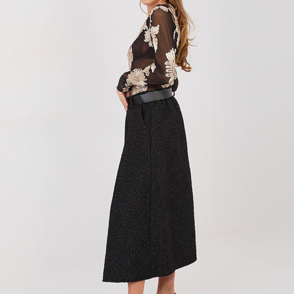 Decora Flared Midi Skirt For Women With Elastic Waistband Elegant Comfort - Très Elite
