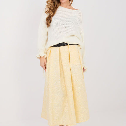 Decora Flared Midi Skirt For Women With Elastic Waistband Elegant Comfort - Très Elite