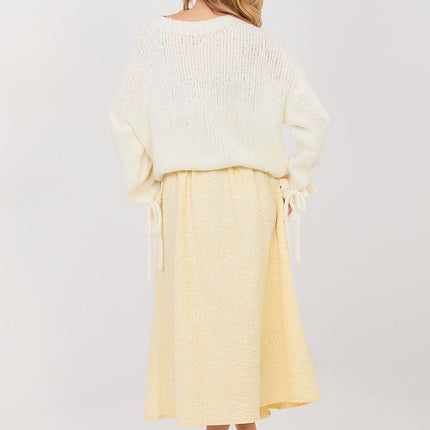 Decora Flared Midi Skirt For Women With Elastic Waistband Elegant Comfort - Très Elite