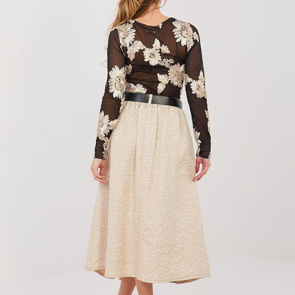 Decora Flared Midi Skirt For Women With Elastic Waistband Elegant Comfort - Très Elite