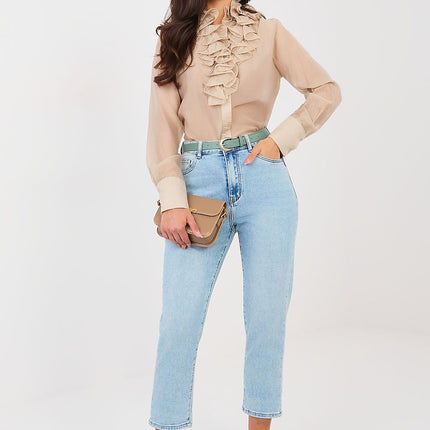 Women's Mom Jeans High Waist Tapered Leg Comfort Model 224310 - Très Elite