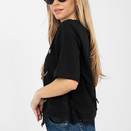 Cotton Elastane Women Short Sleeve Blouse Round Neck Short Length - Très Elite