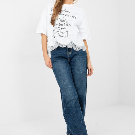 Cotton Elastane Women Short Sleeve Blouse Round Neck Short Length - Très Elite