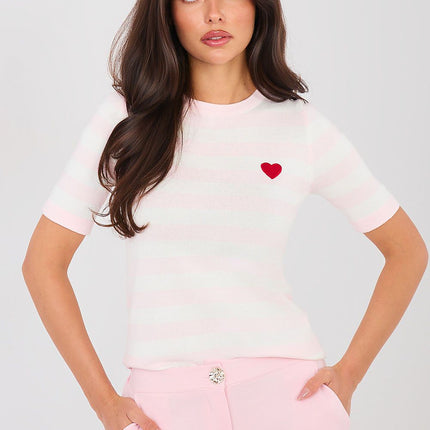 Striped Short Sleeve Sweater For Women Model 224317 - Très Elite