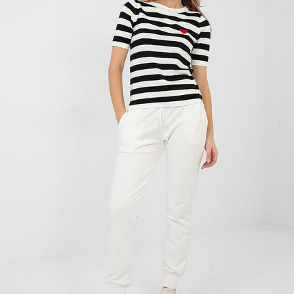 Striped Short Sleeve Sweater For Women Model 224317 - Très Elite