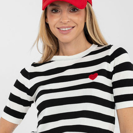 Striped Short Sleeve Sweater For Women Model 224317 - Très Elite
