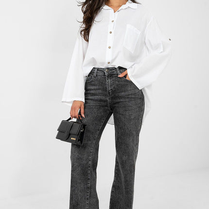 Casual Women Long Sleeve Shirt With Roll Up Sleeves Model 223315 Soft Cotton - Très Elite
