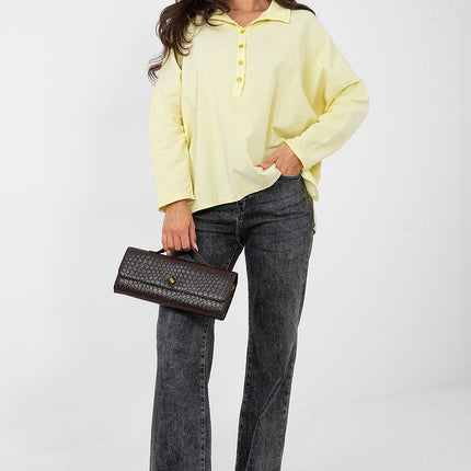Casual Cotton Blouse Elastane Fitted Long Sleeves Elegant Collar - Très Elite