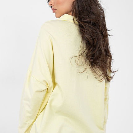 Casual Cotton Blouse Elastane Fitted Long Sleeves Elegant Collar - Très Elite