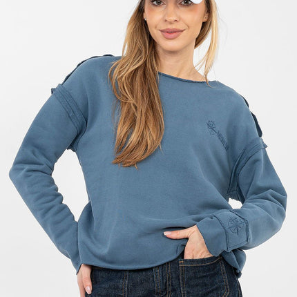 Womens Casual Sweatshirt Model 224326 With Long Sleeves And Round Neckline - Très Elite