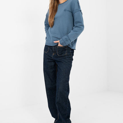 Womens Casual Sweatshirt Model 224326 With Long Sleeves And Round Neckline - Très Elite