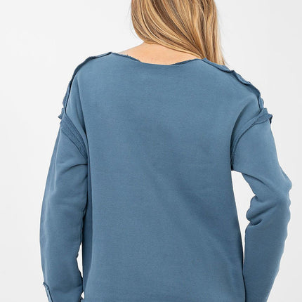 Womens Casual Sweatshirt Model 224326 With Long Sleeves And Round Neckline - Très Elite
