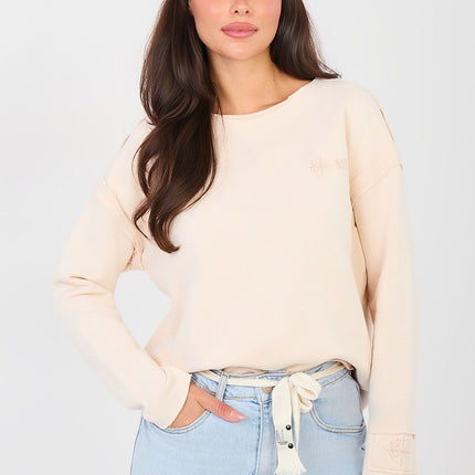 Womens Casual Sweatshirt Model 224326 With Long Sleeves And Round Neckline - Très Elite