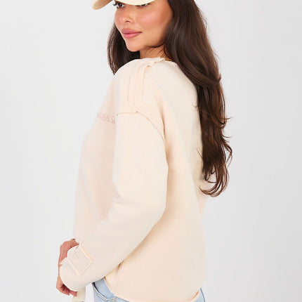 Womens Casual Sweatshirt Model 224326 With Long Sleeves And Round Neckline - Très Elite