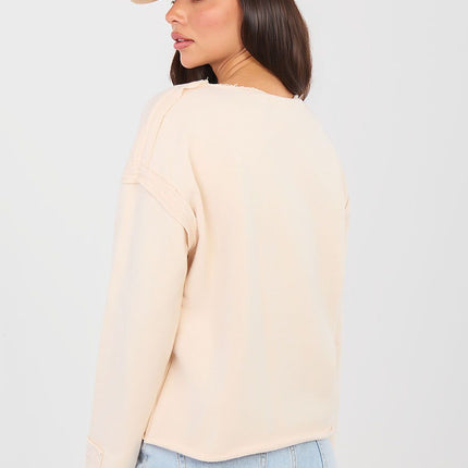 Womens Casual Sweatshirt Model 224326 With Long Sleeves And Round Neckline - Très Elite