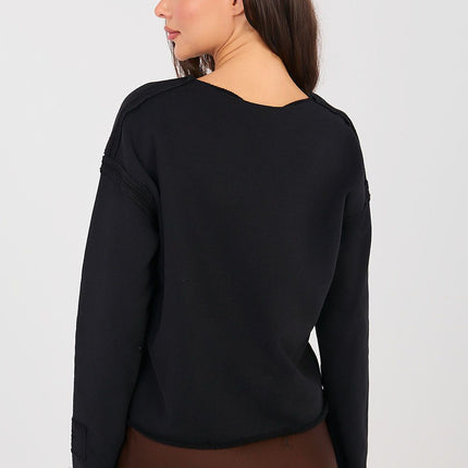 Womens Casual Sweatshirt Model 224326 With Long Sleeves And Round Neckline - Très Elite