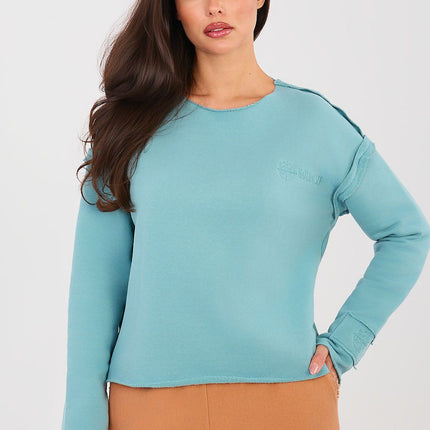 Womens Casual Sweatshirt Model 224326 With Long Sleeves And Round Neckline - Très Elite