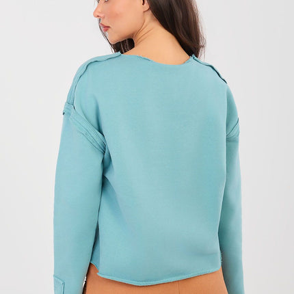 Womens Casual Sweatshirt Model 224326 With Long Sleeves And Round Neckline - Très Elite