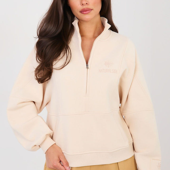 Stylish Womens Minimalist Sweatshirt Standard Length With Long Sleeves - Très Elite