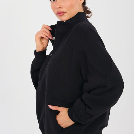Stylish Womens Minimalist Sweatshirt Standard Length With Long Sleeves - Très Elite
