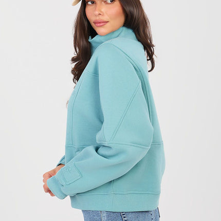 Stylish Womens Minimalist Sweatshirt Standard Length With Long Sleeves - Très Elite
