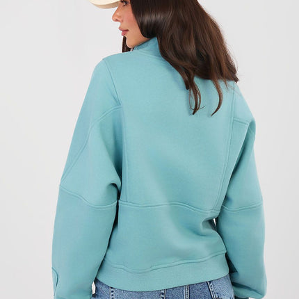 Stylish Womens Minimalist Sweatshirt Standard Length With Long Sleeves - Très Elite