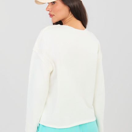 Womens Casual Sweatshirt Model 224326 With Long Sleeves And Round Neckline - Très Elite