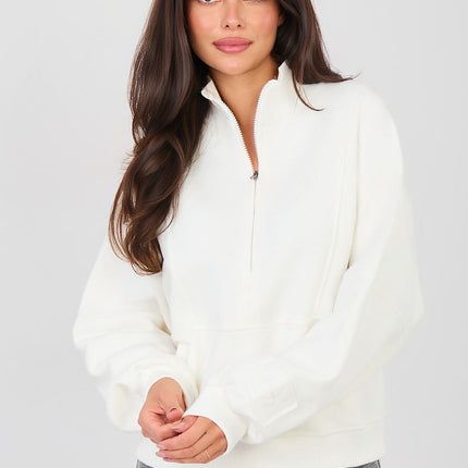 Stylish Womens Minimalist Sweatshirt Standard Length With Long Sleeves - Très Elite