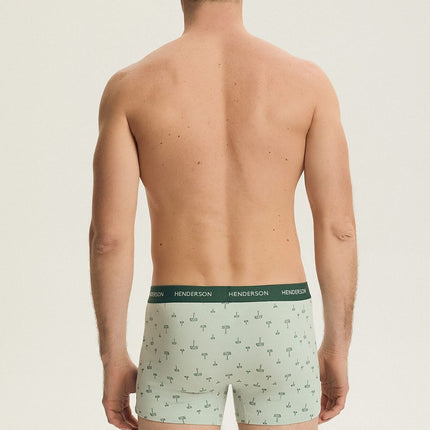 Two Pack Men's Boxers Set With Printed And Solid Fabric - Très Elite